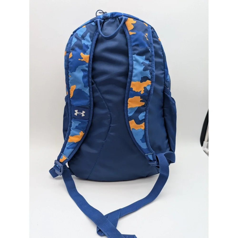 Under Armour Storm Backpack Blue Orange Camo School Sports Bag Bungee Cord